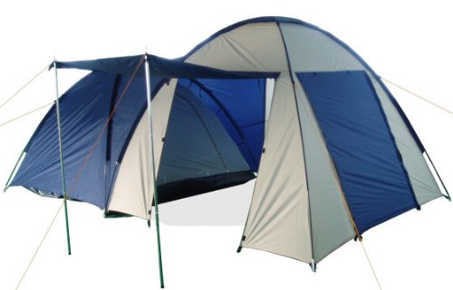 Kuppelzelt mit grossem Vorbau (4 Pers.) Blau / Cremeweiß Kuppelzelt mit grossem Vorbau (4 Pers.) Blau / Cremeweiß