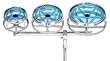 New Roto Toms 6" 8" 10" Drum Set with Double Braced Stand & Tunable Heads by Gammon