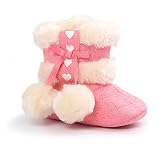Toubaby 女の赤ちゃん可愛い保温スノーブーツベビー靴 女の子 0-18月 (12cm(6-12月）, ももいろ)