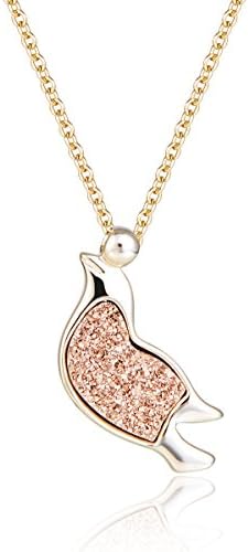 Rose Gold Drusy-Quartz Pendant Necklace, 16"+3" Extender