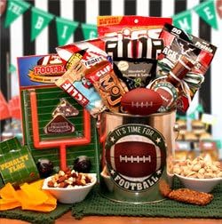 Gift Baskets for Him: It's Football Time Gift Pail