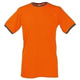 Fruit of the Loom Ringer Cotton T-Shirt Orange / Graphite XL (44-46¨)