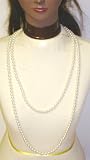 Very Long Shown As Two Strand Ivory Fresh Water Pearl Necklace for Women and Teens