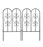 Burnished Bronze Finished Iron Montebello Garden Long Fencing with Gate, set of 2