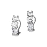 3 Cubic Zirconia 4 1/2 ct. Sterling Silver Earrings