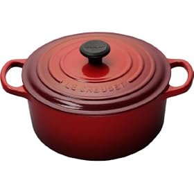 Le Creuset Signature Enameled Cast-Iron 3-1/2-Quart Round French Oven, Cherry:  Kitchen &amp; Dining