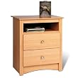Sonoma 2 Drawer Tall Nightstand with Open Cubbie in Maple Finish By Prepac Furniture