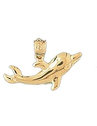 Dazzlers Solid 14 karats gold Dolphin Charm Pendant Available in three colors from jewelsberry (weights: 0.9 grams only)
