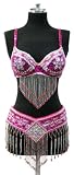 Simple and Elegant Professional Belly Dance Sequin Beaded Flower Pattern Bra Top & Flower Diamond Shape Pattern Hip Belt Costume Set Fuchsia 34B 41cnLHmdgcL. SL160 Simple and Elegant Professional Belly Dance Sequin Beaded Flower Pattern Bra Top & Flower Diamond Shape Pattern Hip Belt Costume Set Fuchsia 34B