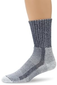 Thorlo Men's Coolmax Lt Hiker Crew Sock, Navy Heather, Large