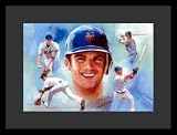 David Wright (New York Mets, In Action) Sports White Wood-Mounted Poster Print - 11