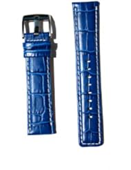 22mm Royal Blue Matte Finish Alligator Grain Watchband with Square End Design