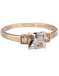 Jewelry: 10k Pink Gold Cushion Morganite and Diamond Ring, Size 7 - Amazon Collection