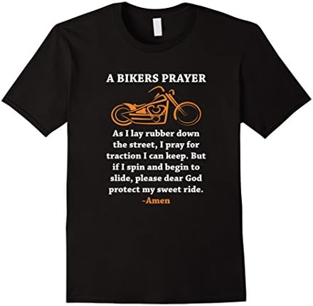 Men's A Bikers Prayer Tshirt Large Black