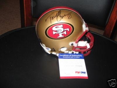 Autographed Terrell Owens Mini Helmet - 49ers Psa dna - Autographed NFL Mini Helmets