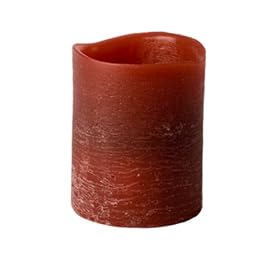 Enjoy Lighting 372631 Burgundy Distressed Pomegranate Passion Scented Wax LED Pillar Candle, 3-Inch by 4-Inch