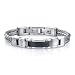 Superlative Fashion: Stainless Steel Cable-style Strap with Panther-link Centerpiece Bracelet for Men