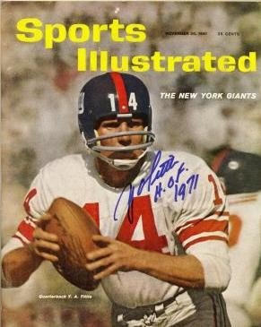 Y.A. Tittle (New York Giants) Autographed/Hand Signed Sports Illustrated Magazine