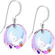 Handcrafted Austrian Crystal Aurora Sterling Silver Yin Yang Earrings