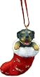 Santa's Little Pals Rottweiler Stocking Christmas Ornament