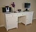 Hampton Twin Pedestal Large Hidden Computer Desk White Ash