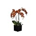 Artificial Triple-stem Phalaenopsis Orchid Arrangement Paprika Orange