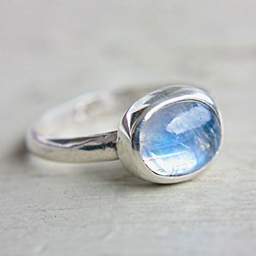 Moonstone Ring Sterling Silver Blue Moonstone Ring Made in Your Size 4,5-7 Moonstone Oval Shape Ring June Birthstone