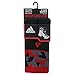 adidas Youth Boys Energy Camo 2-Pack Crew Socks, Black/Power Red/Onix, Large