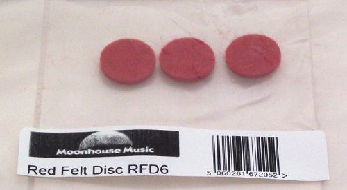 Red Felt Disc - Pack of 3 - 17mm x 2mm - for 