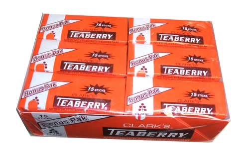 Clarks Teaberry Gum Bonus Pack Twelve 15-stick Packs