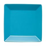 Waechtersbach Large Rimmed Square Plate, Set of 2, Turquoise
