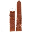 Watch Band Genuine Leather Braided Woven Brown 16 millimeter