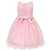 Richie House Girls' Princess Dress with Mesh and Bow RH1935-B-8 Pink