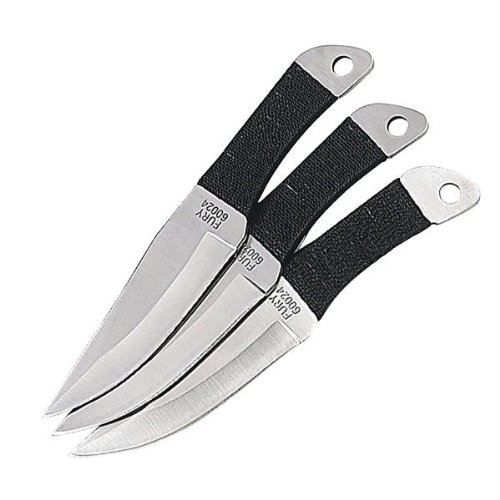 Sure Throw, 6.50 in. Cord Wrapped Handle, Set of 3, w/Sheath