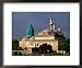 13th-Century Turquoise-Tiled Dome and Minaret of the Mevlana Turbesi Museum, Konya, Turkey Places Framed Art Poster Print by John Elk III, 22x18