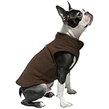 Gooby Every Day Fleece Cold Weather Dog Vest for Small Dogs, Brown, Large