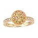 14K .60 CTW Champagne & White Diamond Disk Ring