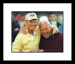 Arnold Palmer and Jack Nicklaus PGA Golf Framed 8x10 Photograph Hugging and Smiling