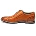 Parrazo New Men's Modern Cap Toe Cognac Brown Lace up Oxfords Wooden 3