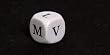 16mm d6 Opaque Dice, Roman Numerals X thru LX, White/Black