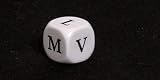 16mm d6 Opaque Dice, Roman Numerals X thru LX, White/Black