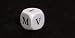 16mm d6 Opaque Dice, Roman Numerals X thru LX, White/Black