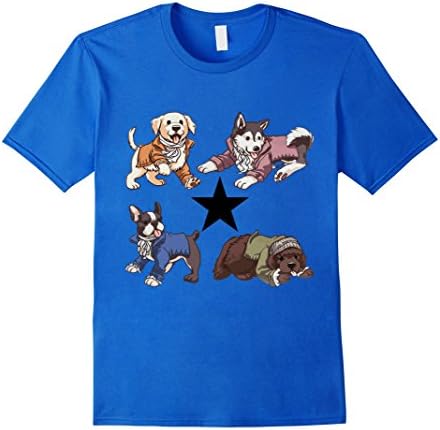 Men's HamilDog Chibi art design t shirt Medium Royal Blue