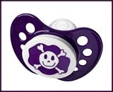 Produkt-Bild: NIP Baby SILIKON Schnuller -Limited Edition- mit s&uuml;&szlig;em Motiv "Pirat" 0-6 Monate Gr. 1 Schnullerschild in Lila