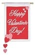 Happy Valentines Spinning Hearts Applique Regular Size Flag