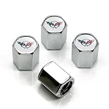 C5 Corvette Logo Valve Stem Caps - (Set of 4) - CHROME