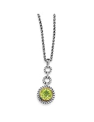 Sterling Silver Gold-plated 1.91 Peridot 18in Vintage Style Necklace 1.91ct