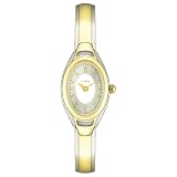 Timex Women's Oval Diamond Accented Two-Tone Bangle Watch #T2M584