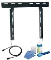 Super slim 10mm wall mount Black Bracket fits 23 24 26 27 28 32 37  inch LCD / LED / Plasma TV of ALL MAKES ALL MODELS comes with FREE GOLD  HDMI CABLE AND SCREEN CLEANING KIT