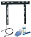 Super slim 10mm Wall Mount Black Bracket fits HITACHI L32VC04 32 inch LCD TV Flat Panel HD Ready Screen comes with a FREE GOLD HDMI CABLE AND SCREEN CLEANING KIT